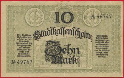 Mulhouse - Mülhausen - 10 Mark - 1918 – Image 2