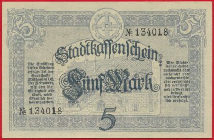 Mulhouse - Mülhausen - 5 Mark - 1918 – Image 2