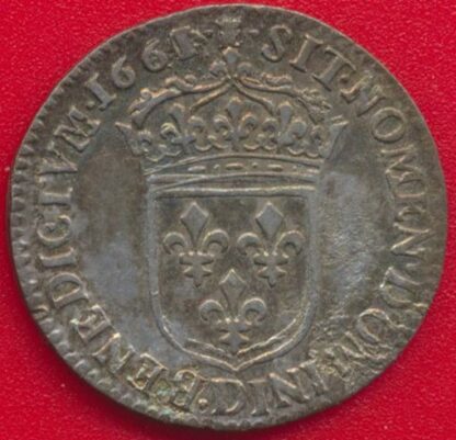 LOUIS XIV - 1/12 Ecu au buste juvénile - 1664 D – Image 2