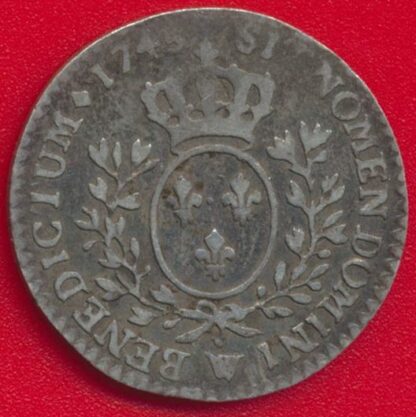 LOUIS XV - 1/10 Ecu au Bandeau - 1745 W - Lille – Image 2