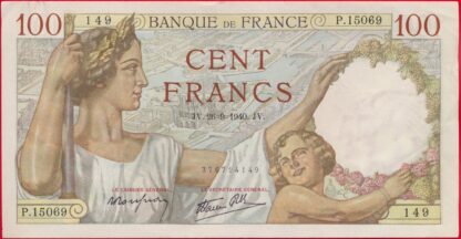 100-francs-sully-26-9-1940-4149-vs