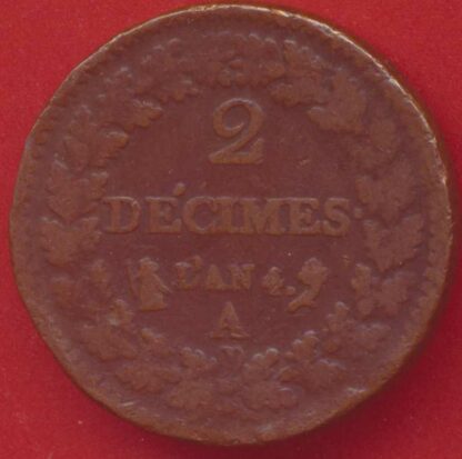 2 Décimes -  Dupré - An 4 A – Image 2