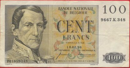 belgique-100-francs-10-02-58-9348