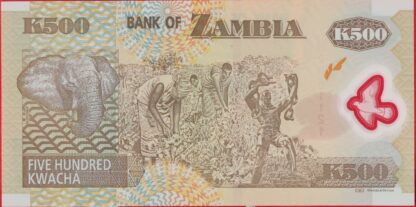 ZAMBIE - 500 Kwacha - 2003 – Image 2