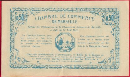 Marseille - 50 Centimes - 1914 – Image 2