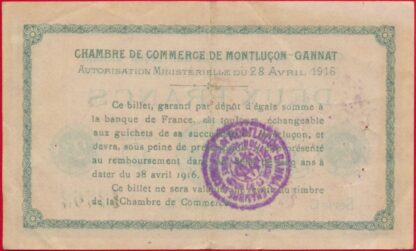 Montluçon - Gannat - 2 Francs - 1916 – Image 2