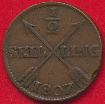 SUEDE - 1/2 Skilling - 1807 – Image 2