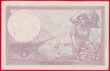 5 Francs - Violet - 1940 – Image 2