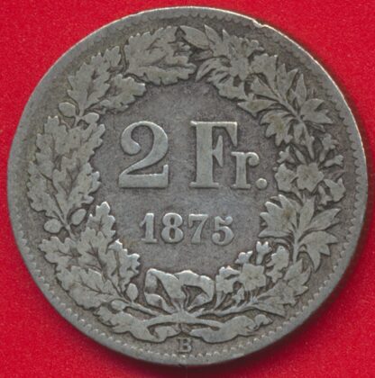 SUISSE - 2 Francs - 1875 B – Image 2