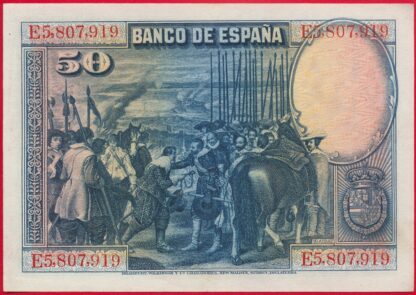 ESPAGNE - 50 Pesetas - 1928 – Image 2