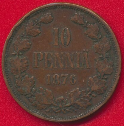 FINLANDE - 10 Penniä - 1876 – Image 2
