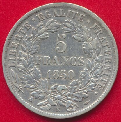 Deuxième République - 5 Francs 1850 K – Image 2