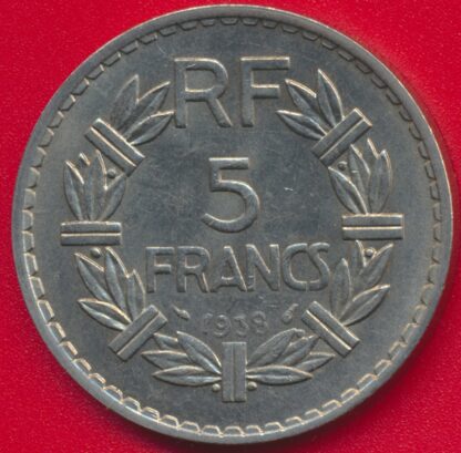 5 Francs  Lavrillier nickel - 1938 – Image 2