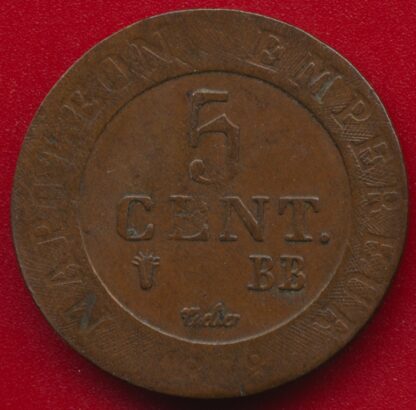 5 Centimes - Napoléon 1er  - 1808 BB – Image 2