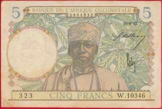 afrique-occidentale-5-cinq-francs-15-6-1942-9323