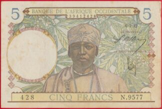 afrique-occidentale-5-cinq-francs-6-5-1942-2428