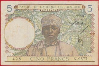 afrique-occidentale-5-cinq-francs-6-5-1942-2428
