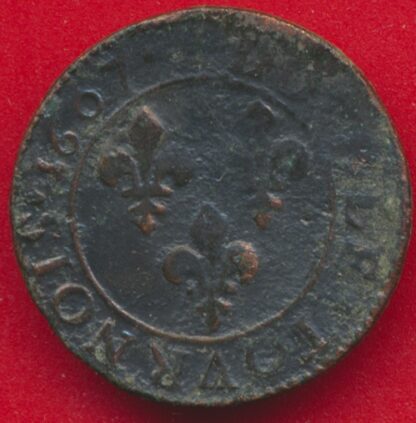 HENRI IV - Double Tournois - 1607 - Lyon – Image 2