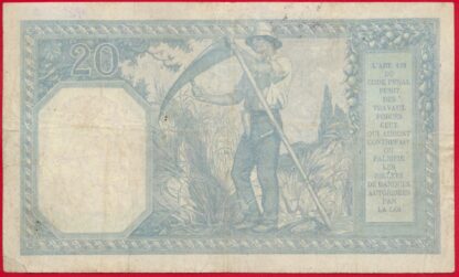 20 Francs - Bayard -  1917 – Image 2