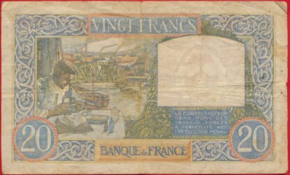 20 Francs - Science et Travail - 1940 – Image 2