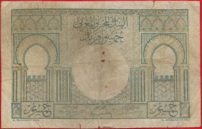 MAROC - 50 Francs - 1949 – Image 2