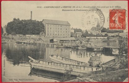 cpa-chateauneuf-sur-sarthe-construction-pont-6-regiment-genie-maneouvres-pontonniers