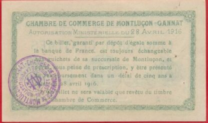 Montluçon - Gannat - 50 Centimes -1916 – Image 2