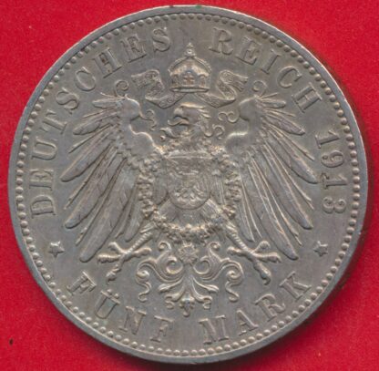 ALLEMAGNE  - Württemberg - 5 Mark - 1913 – Image 2