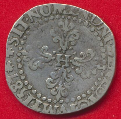 HENRI III - Demi-Franc au col plat - 1587 - La Rochelle – Image 2
