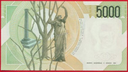 ITALIE - 5000 Lire - 1985 – Image 2