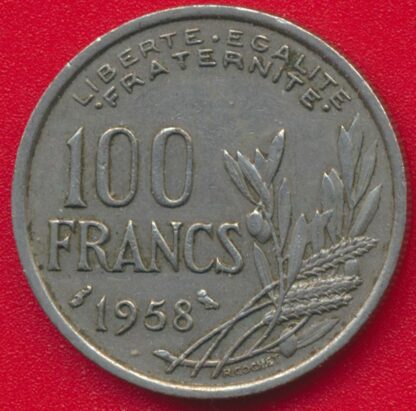 100 Francs - Cochet - 1958 Chouette – Image 2