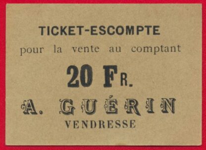 Vendresse - Lot Tickets-Escompte - A Guérin – Image 6