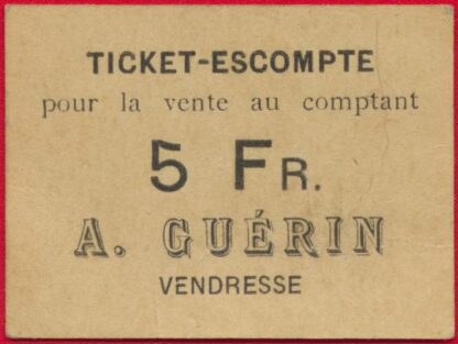 Vendresse - Lot Tickets-Escompte - A Guérin – Image 4