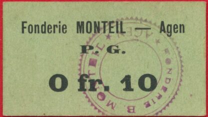 Agen - Lot de billets de Prisonniers - Fonderie B Monteil - Agen – Image 8