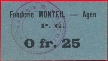 Agen - Lot de billets de Prisonniers - Fonderie B Monteil - Agen – Image 6
