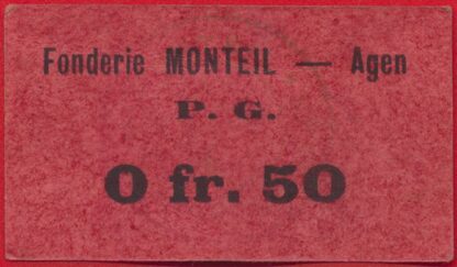 Agen - Lot de billets de Prisonniers - Fonderie B Monteil - Agen – Image 4