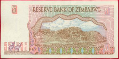ZIMBABWE - 5 Dollars - 1997 – Image 2
