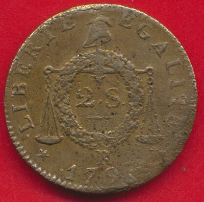 Convention - 2 Sols aux Balances - 1793 R – Image 2