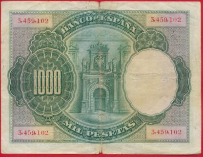 ESPAGNE - 1000 Pesetas - 1925 – Image 2