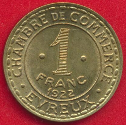 Evreux -  1 Franc - Chambre de Commerce 1922 – Image 2