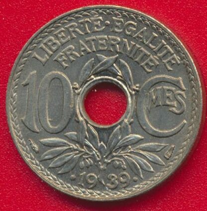 10 Centimes - 1939 – Image 2