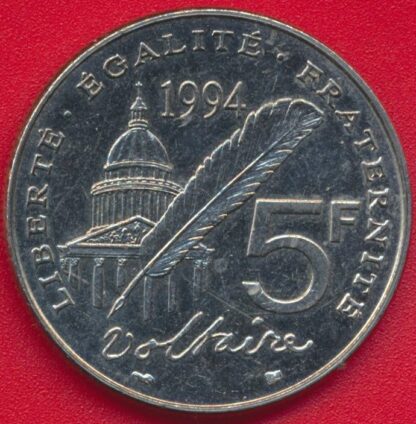 5 Francs - Voltaire - 1994 – Image 2