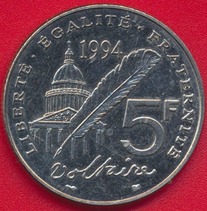 5-francs-commemorative-voltaire-1994
