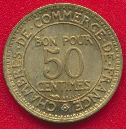 50 Centimes Chambre de Commerce 1927 – Image 2