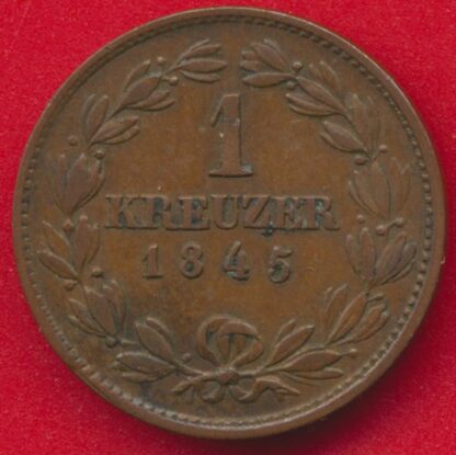 ALLEMAGNE - Baden - Kreuzer - 1845 – Image 2