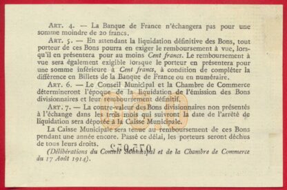 Rouen - 50 Centimes Chambre de commerce - 1917 – Image 2