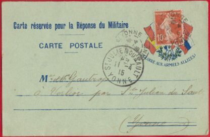 cpa-reservee-reponse-militaire-gloire-aux-alliees-saint-julien