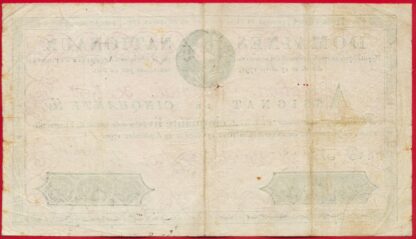ASSIGNAT DE CINQUANTE LIVRES - 29 SEPTEMBRE 1790 – Image 2