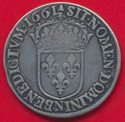 LOUIS XIV - 1/2 Ecu au buste juvénile - 1661 Montpellier – Image 2