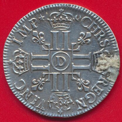 LOUIS XIV - Ecu au 8 L - 1690 D Lyon – Image 2